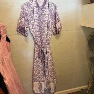 Purple and White Sue Sartor flounce dress